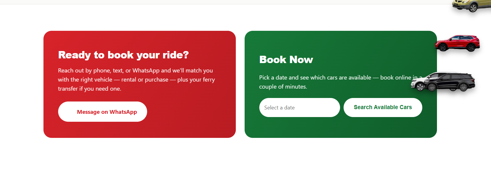 Anderson Car Rental online vehicle availability booking